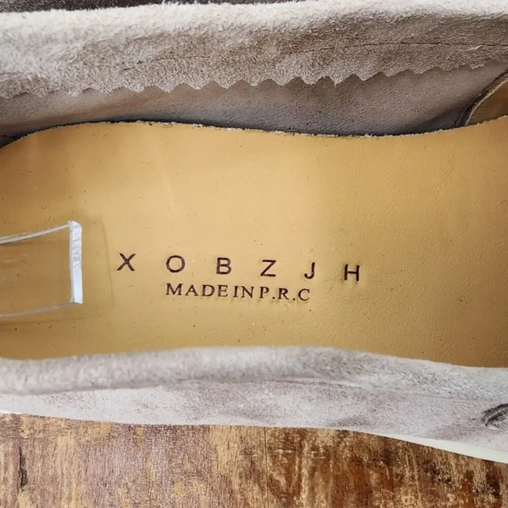 New XOBZJH Leather Suede Loafers Flats Slip-On Penny Loafers Dress Casual Office